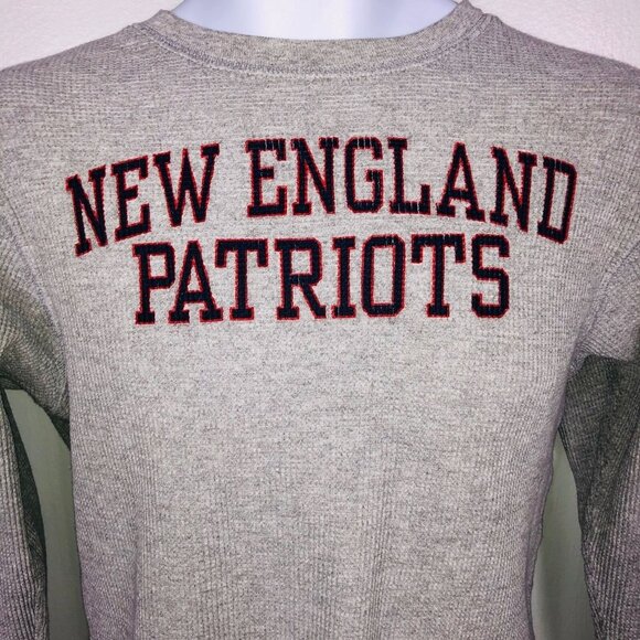 Vintage NFL New England Patriots Thermal Shirt Womens L Gray Long Sleeve - Picture 2 of 8